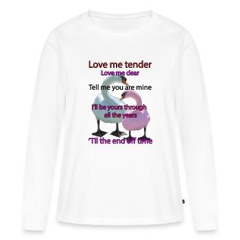 Aime-moi tendrement - T-shirt manches longues Premium bio Femme - blanc - Devant - Julia (174cm)
