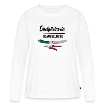 Obstgärtnerin in Ausbildung Obstgärtnerausbildung - Frauen Premium Bio Langarmshirt - Weiß - Vorne - Julia (174cm)