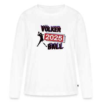 Völkerball Spielerin Team Turnier Mannschaft 2025 - Frauen Premium Bio Langarmshirt - Weiß - Vorne - Julia (174cm)