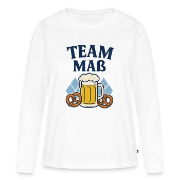 Masse de l’équipe - T-shirt manches longues Premium bio Femme - blanc - Devant - Julia (174cm)