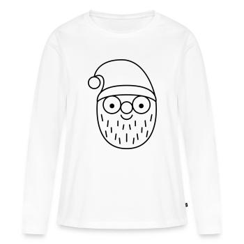 Nicolas - T-shirt manches longues Premium bio Femme - blanc - Devant - Julia (174cm)