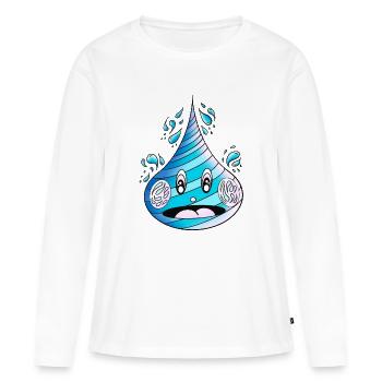 Goutte d’eau éveillée - T-shirt manches longues Premium bio Femme - blanc - Devant - Julia (174cm)