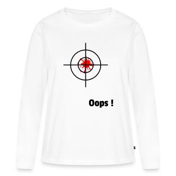 Oops - Frauen Premium Bio Langarmshirt - Weiß - Vorne - Julia (174cm)