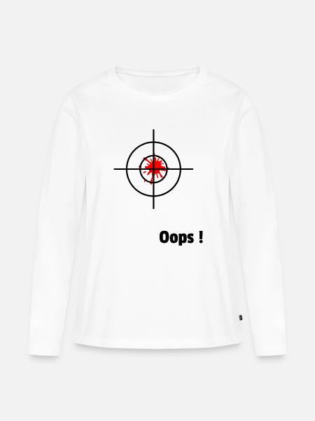 Oops - Frauen Premium Bio Langarmshirt - Weiß