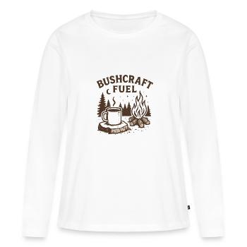 Carburant pour le bushcraft - T-shirt manches longues Premium bio Femme - blanc - Devant - Julia (174cm)