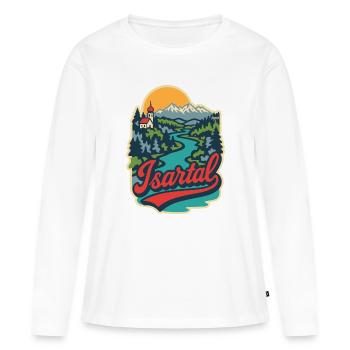 Isartal in Oberbayern   - Frauen Premium Bio Langarmshirt - Weiß - Vorne - Julia (174cm)