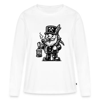 Bergmann Räuchermann Erzgebirge - T-shirt manches longues Premium bio Femme - blanc - Devant - Julia (174cm)