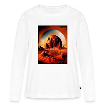 Roter Mondtempel Desert Sphere - Frauen Premium Bio Langarmshirt - Weiß - Vorne - Julia (174cm)