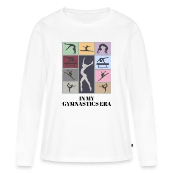 À mon époque de gymnastique - T-shirt manches longues Premium bio Femme - blanc - Devant - Julia (174cm)