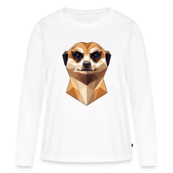 Suricate Suricate Douce Mangouste Suricate - T-shirt manches longues Premium bio Femme - blanc - Devant - Julia (174cm)