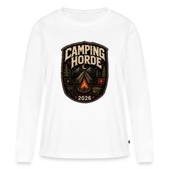 Insigne du Camp du Festival Metal 2026 de Camping Horde - T-shirt manches longues Premium bio Femme - blanc - Devant - Julia (174cm)