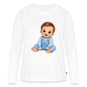 Baby Boy Junge Comic - T-shirt manches longues Premium bio Femme - blanc - Devant - Julia (174cm)