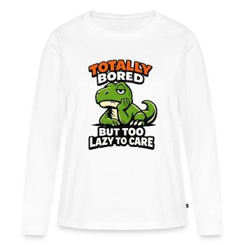 Dinosaure sérieusement ennuyé - T-shirt manches longues Premium bio Femme - blanc - Devant - Julia (174cm)