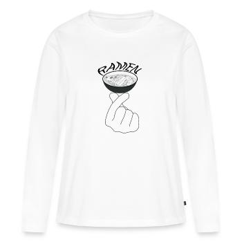 Ramen amant - T-shirt manches longues Premium bio Femme - blanc - Devant - Julia (174cm)