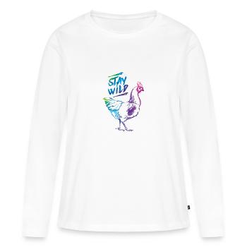 Chicken Time - Frauen Premium Bio Langarmshirt - Weiß - Vorne - Julia (174cm)