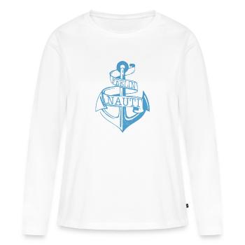 Feelin Nauti - Anchor Maritim cadeau drôle - T-shirt manches longues Premium bio Femme - blanc - Devant - Julia (174cm)