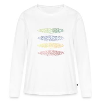 Surfboards et mots combinés avec surf - T-shirt manches longues Premium bio Femme - blanc - Devant - Julia (174cm)