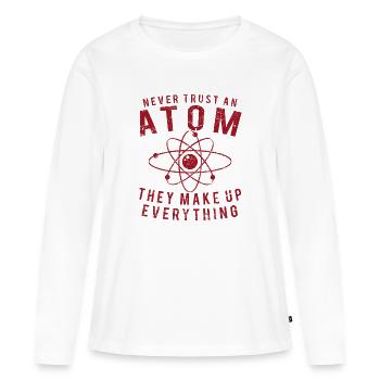 atome - T-shirt manches longues Premium bio Femme - blanc - Devant - Julia (174cm)