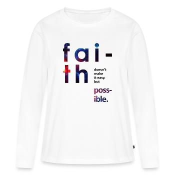 univers - T-shirt manches longues Premium bio Femme - blanc - Devant - Julia (174cm)