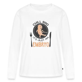 Humour noir provocateur - T-shirt manches longues Premium bio Femme - blanc - Devant - Julia (174cm)