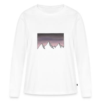 Montagnes ciel étoilé - T-shirt manches longues Premium bio Femme - blanc - Devant - Julia (174cm)