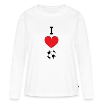 Cadeau de fan de l'équipe de football WM EM Bundesliga - T-shirt manches longues Premium bio Femme - blanc - Devant - Julia (174cm)