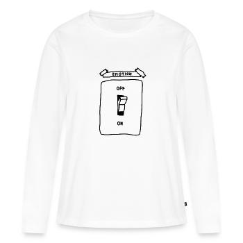 émotion sur off / on off - T-shirt manches longues Premium bio Femme - blanc - Devant - Julia (174cm)
