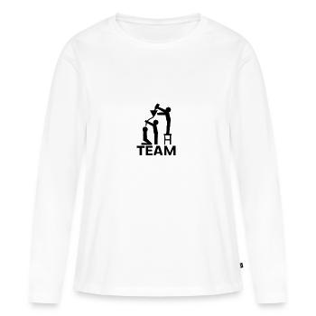Festival Entonnoirs de l’équipe Beerbong - T-shirt manches longues Premium bio Femme - blanc - Devant - Julia (174cm)