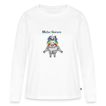 Mister Unicorn - Frauen Premium Bio Langarmshirt - Weiß - Vorne - Julia (174cm)