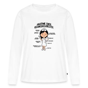 Krankenpflegerin Krankenschwester-Anatom Geschenk - Frauen Premium Bio Langarmshirt - Weiß - Vorne - Julia (174cm)