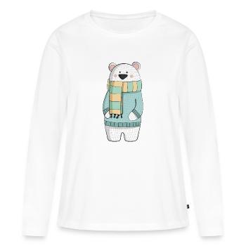 Hiver de Eisbaer - T-shirt manches longues Premium bio Femme - blanc - Devant - Julia (174cm)