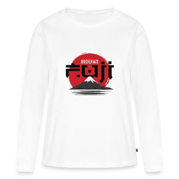 Mount Fuji - Japan Sacred Landmark Shirt - Women's Premium Organic Long Sleeve Shirt - white - Front - Julia (174cm)