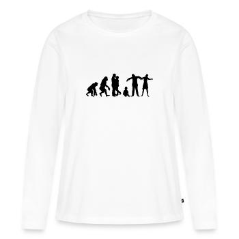 Maman Papa Bébé - T-shirt manches longues Premium bio Femme - blanc - Devant - Julia (174cm)