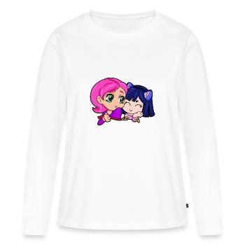BDSM Petplay Chaton Ageplay Petit Brat - T-shirt manches longues Premium bio Femme - blanc - Devant - Julia (174cm)