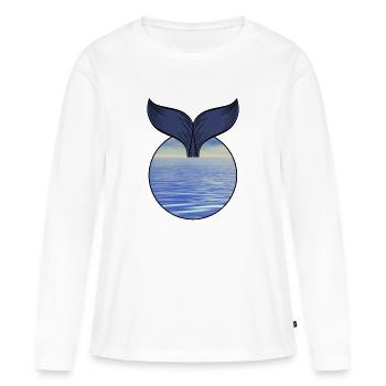 Wal Flosse - Frauen Premium Bio Langarmshirt - Weiß - Vorne - Julia (174cm)