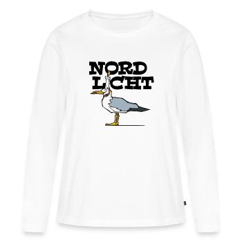 Aurores boréales nord-allemand Seagull Hamburg - T-shirt manches longues Premium bio Femme - blanc - Devant - Julia (174cm)