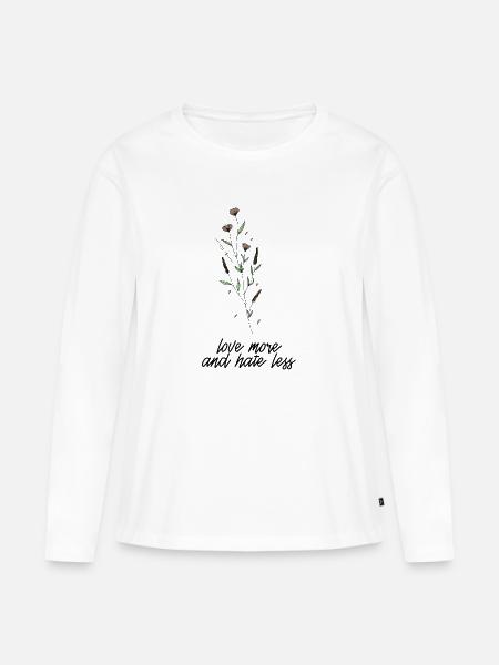 Love More - Frauen Premium Bio Langarmshirt - Weiß