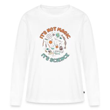 C'EST PAS DE LA MAGIE, C'EST LA SCIENCE - T-shirt manches longues Premium bio Femme - blanc - Devant - Julia (174cm)