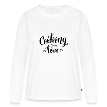 Cooking with love - T-shirt manches longues Premium bio Femme - blanc - Devant - Julia (174cm)