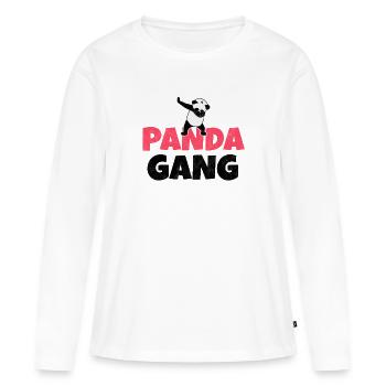 Panda Gang Panda Bamboo Saying Funny Gift - T-shirt manches longues Premium bio Femme - blanc - Devant - Julia (174cm)