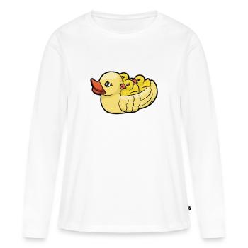 Bain Canard Baignoire Baignoire Canard Plastique Canard - T-shirt manches longues Premium bio Femme - blanc - Devant - Julia (174cm)