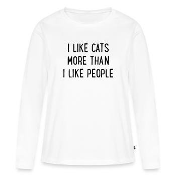 Félin - T-shirt manches longues Premium bio Femme - blanc - Devant - Julia (174cm)