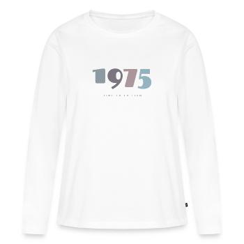 1975 Retro 50th Birthday Gift - Born 1975 - Women's Premium Organic Long Sleeve Shirt - white - Front - Julia (174cm)