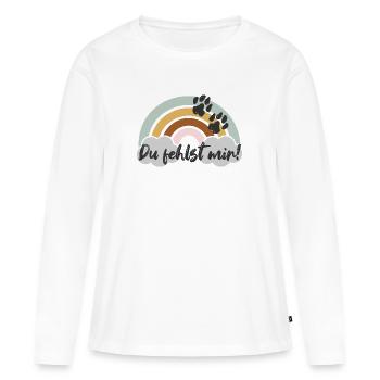 Tu me manques ! - T-shirt manches longues Premium bio Femme - blanc - Devant - Julia (174cm)