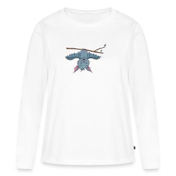 Fledermausl - Frauen Premium Bio Langarmshirt - Weiß - Vorne - Julia (174cm)