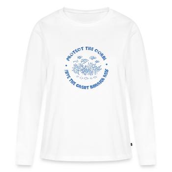 Protégez le corail en sauvant la grande barrière de corail. - T-shirt manches longues Premium bio Femme - blanc - Devant - Julia (174cm)
