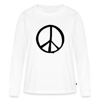 peace - T-shirt manches longues Premium bio Femme - blanc - Devant - Julia (174cm)