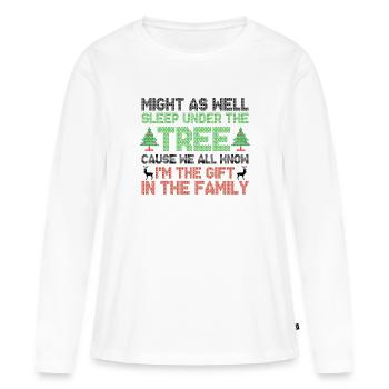 All know i'm the gift in the family - T-shirt manches longues Premium bio Femme - blanc - Devant - Julia (174cm)