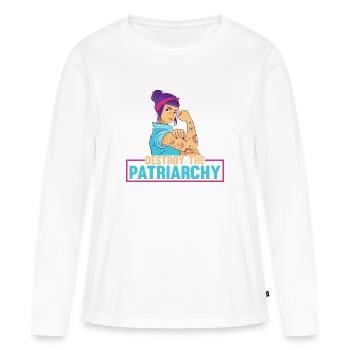 Destroy The Patriarchy - Women's Premium Organic Long Sleeve Shirt - white - Front - Julia (174cm)