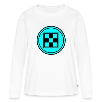 Symbole d’échiquier - T-shirt manches longues Premium bio Femme - blanc - Devant - Julia (174cm)